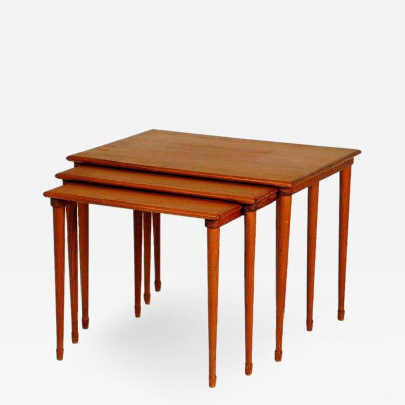 Brode Blindheim Set of Slender Scandinavian Nesting Tables by Brode Blindheim