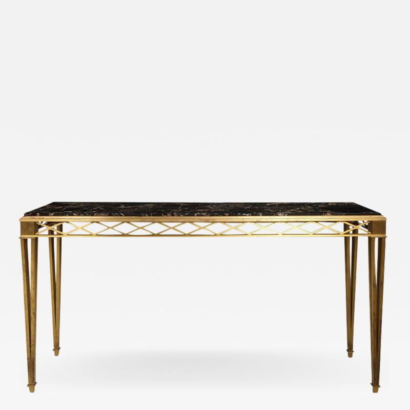 Bronze Marble top Console in the Art Deco Manner