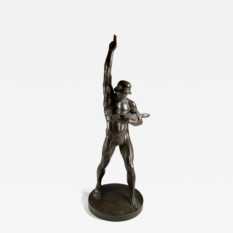Bronze Sculpture of a Soldiers Pledge of Allegiance Social Realism World War 1