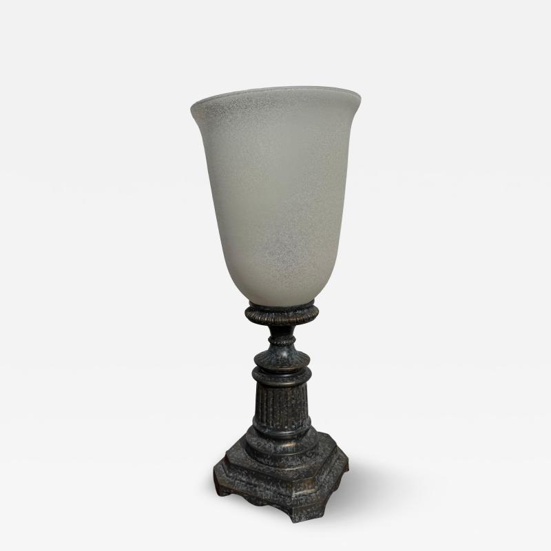 Bronze colored Table Top Torchiere Lamp with Shade