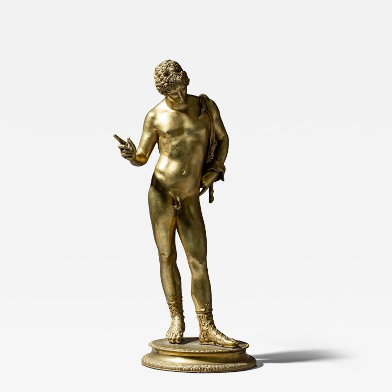 Bronze of Narcissus after the Antique Signed Michele Amodio Naples 19th C