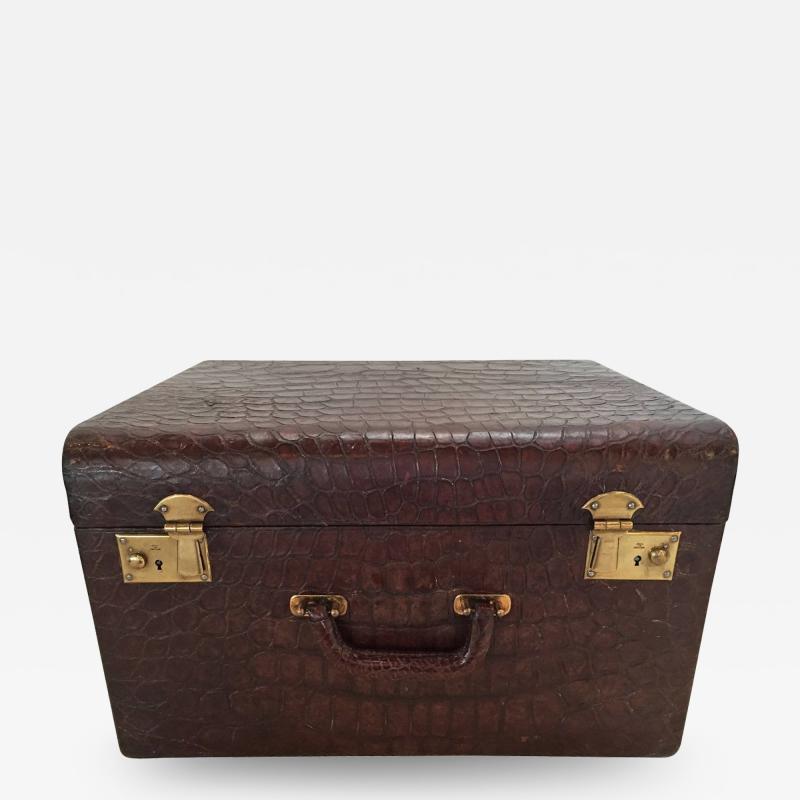 Brown Alligator Travel Trunk