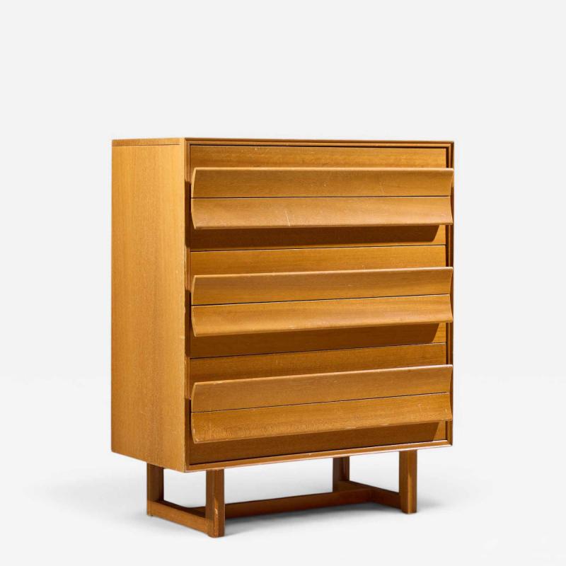 Brown Saltman Paul Laszlo for Brown Saltman Mid Century Bleached Mahogany Highboy Dresser