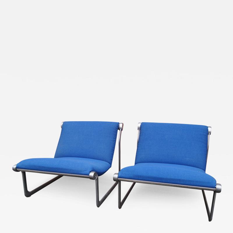 Bruce Hannah Andrew Morrison Pair of Aluminum Sling Chairs by Bruce Hannah and Andrew Morrison for Knoll