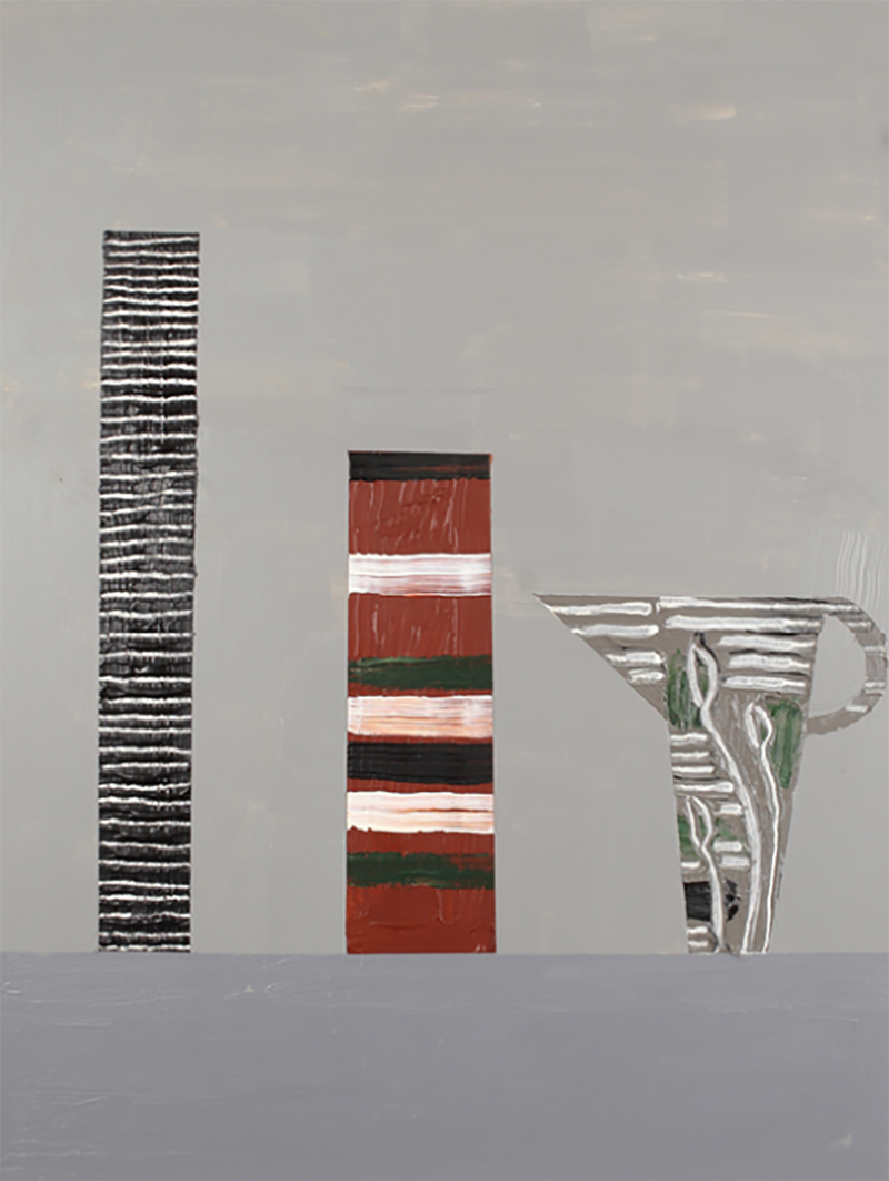 Bruce McLean Three Ceramics in Grey Interior 2022