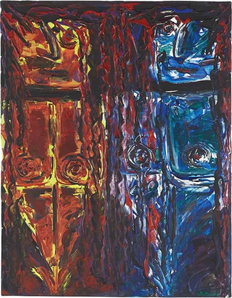 Bruce Myers Mid Century Signed Original Oil on Canvas Painting No 6