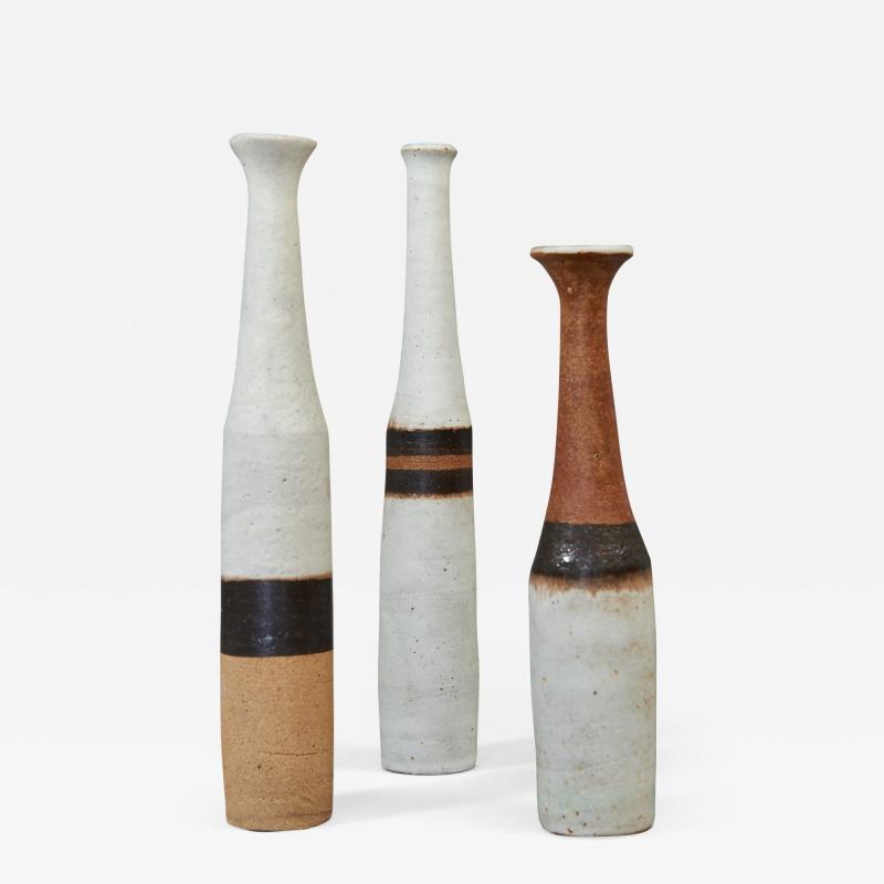 Bruno Gambone Set of Three Miniature Gambone Ceramic Vessels ca 1980