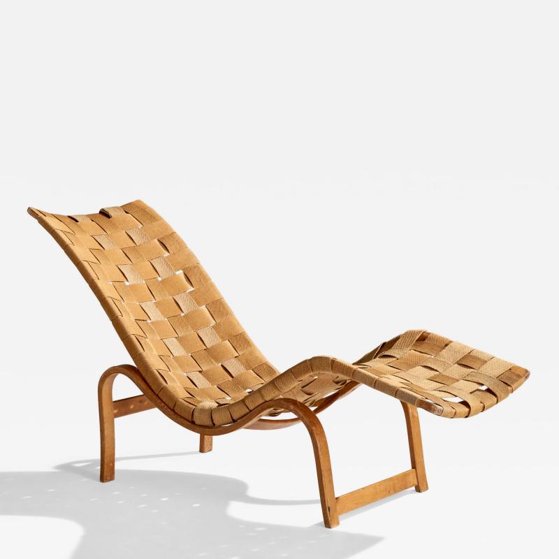 Bruno Mathsson Chaise Longue with Birch and Jute Sweden 1936
