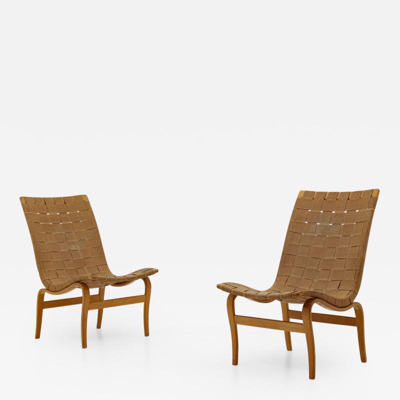 Bruno Mathsson Scandinavian Easy Chairs Eva by Bruno Mathsson 1940s