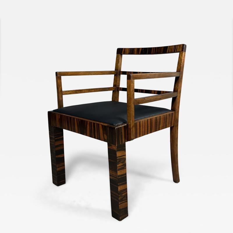 Bruno Paul 1930s Bruno Paul exceptional pair Rationalist armchairs in Macassar Ebony