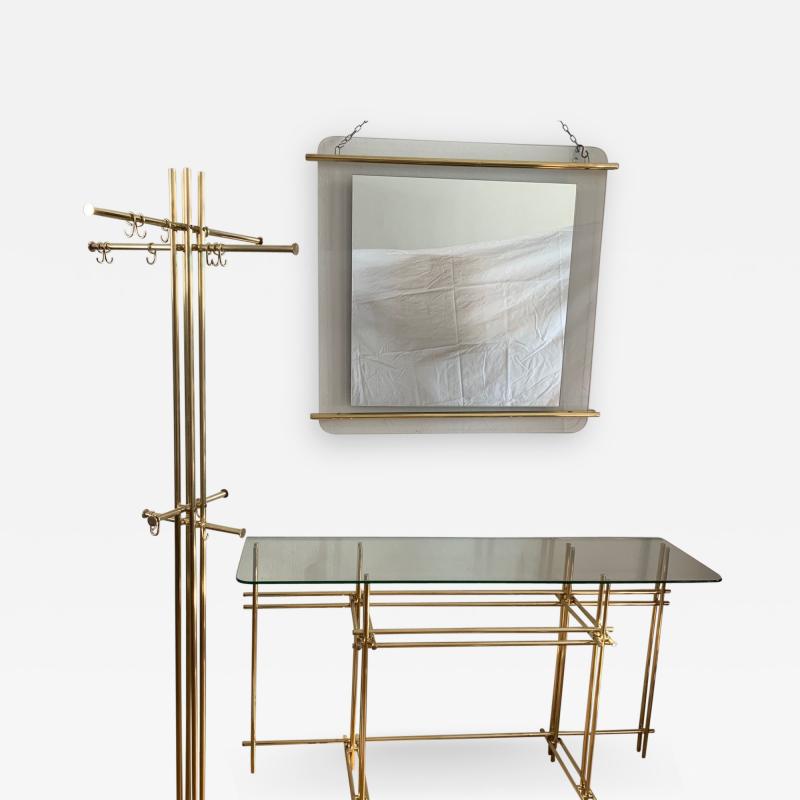 Bruno Zevi Entrance Hall Set Console Mirror and Coat Hanger