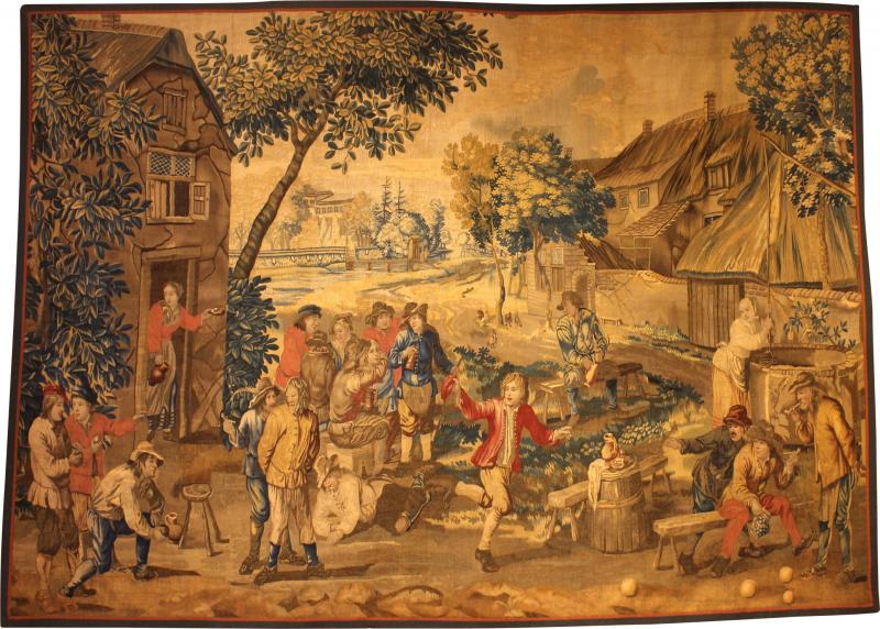 Brussels Tapestry After Teniers Circa 1700