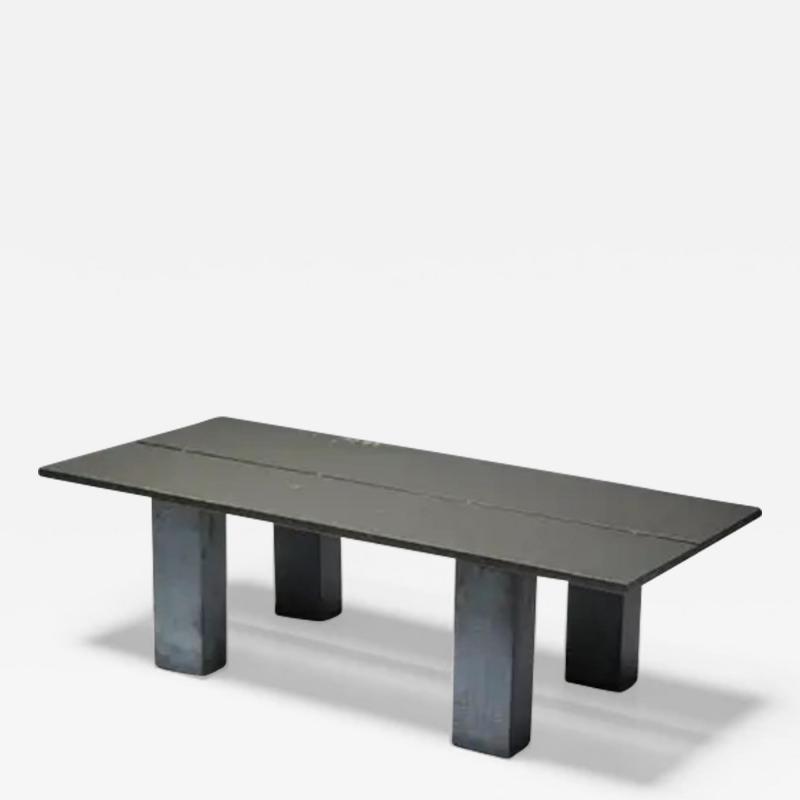 Brutalist Dining Table with Stone Base Belgium 1970s