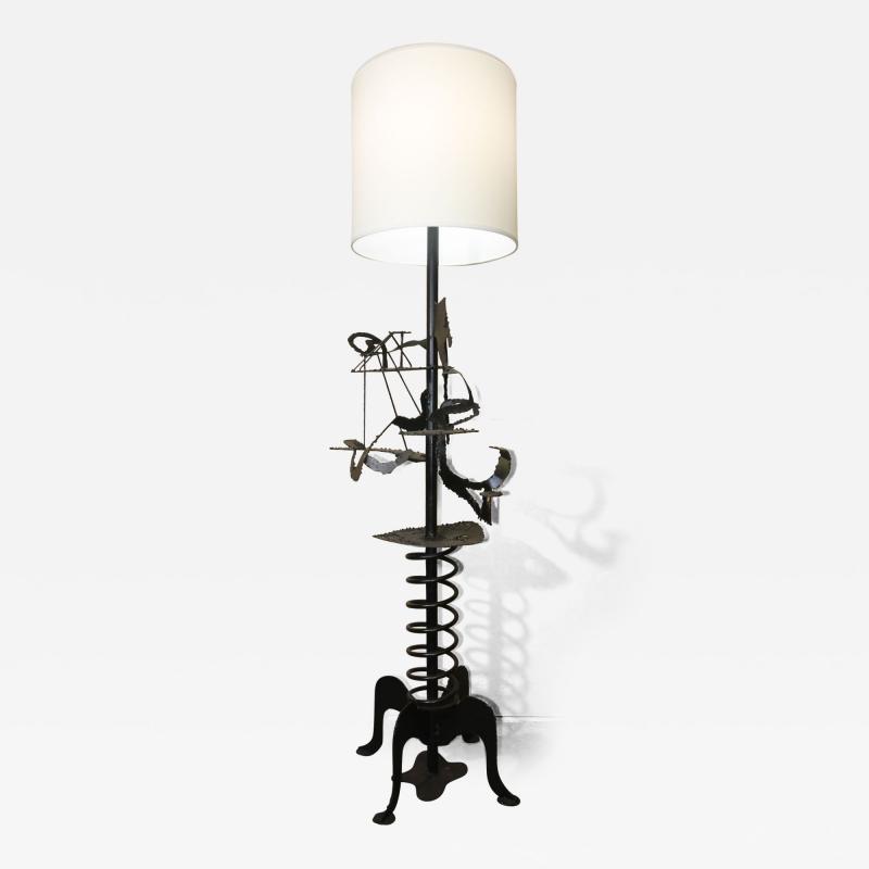 Brutalist Large Artist Made Floor Lamp