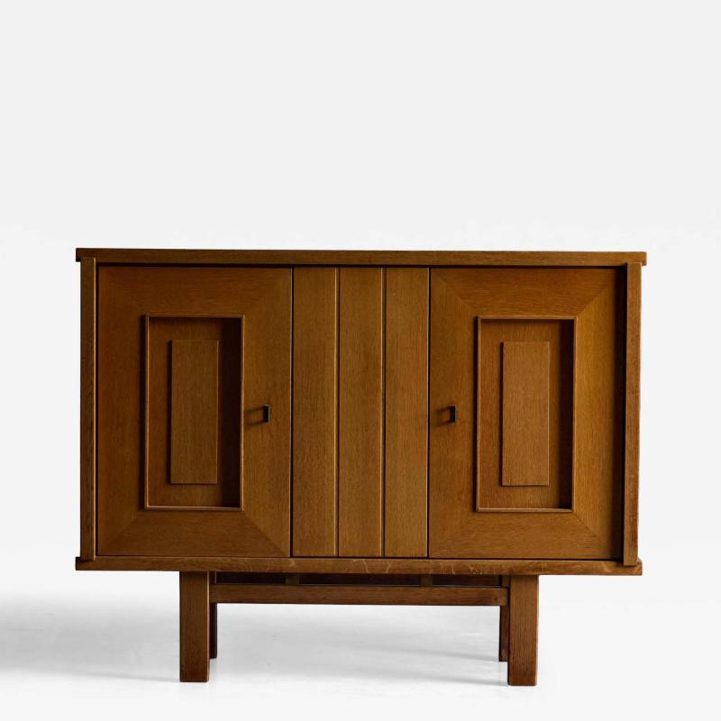 Brutalist Oak Cabinet Belgium 1960s