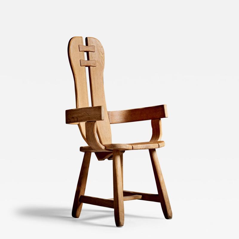 Brutalist Oak Chair from De Puydt