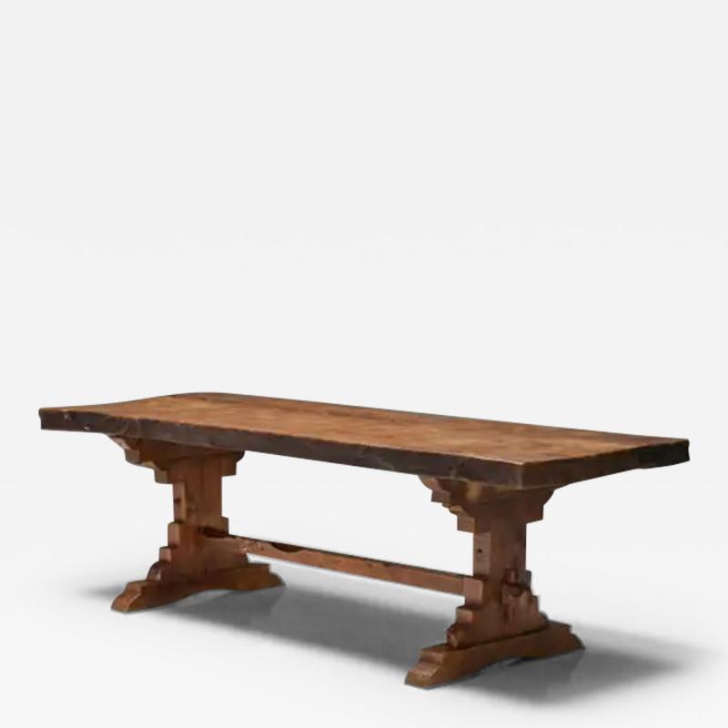 Brutalist Rustic Dining Table France Early 20th Century
