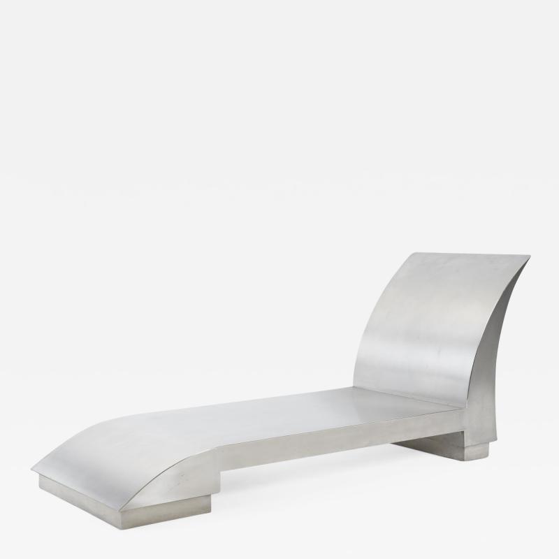 Brutalist Stainless Steel Chaise Lounge
