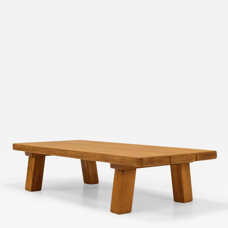 Brutalist Style Coffee Table in Oak France 1960s