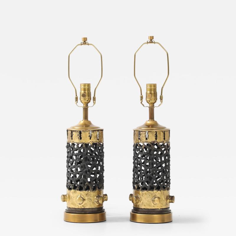 Brutalist Torch Cut Metal Lamps