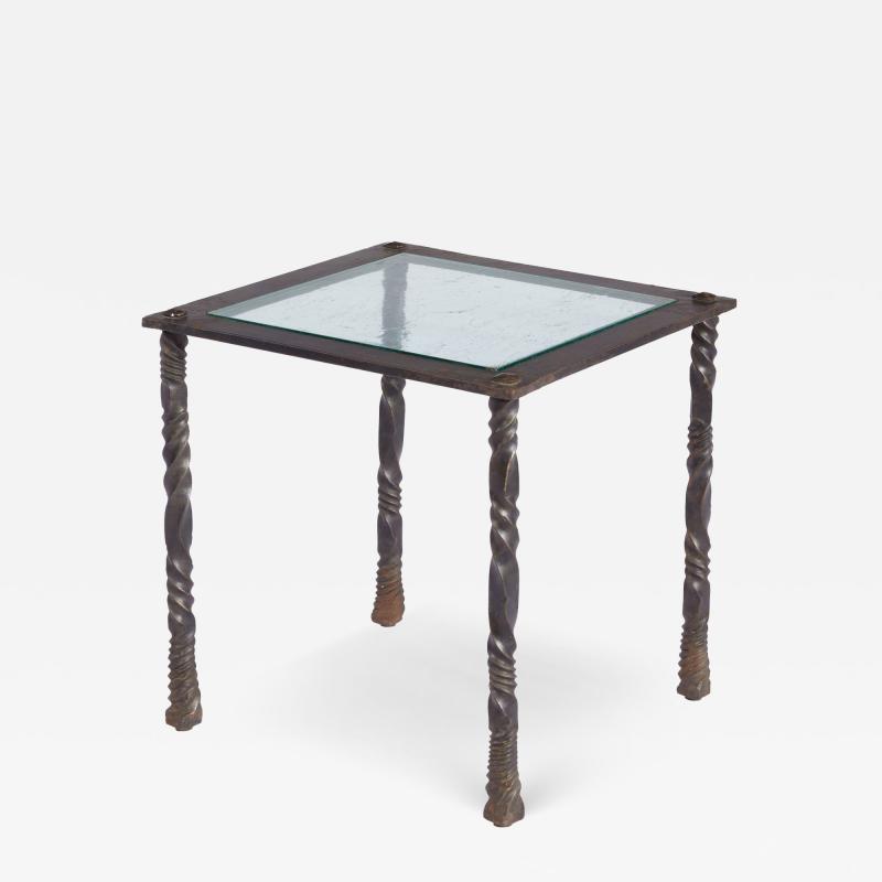Brutalist Wrought Iron End Table