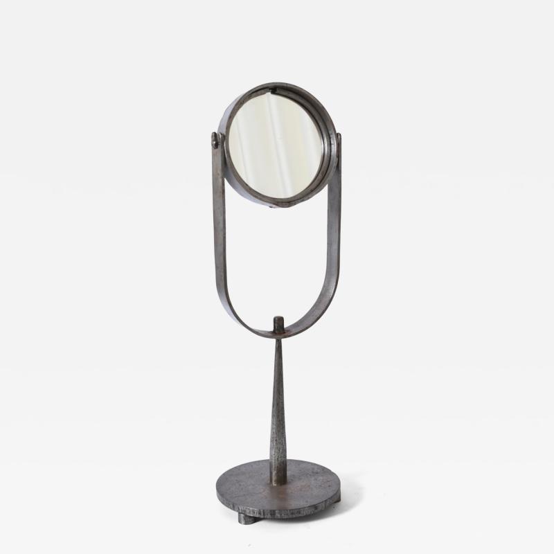 Brutalist wrought iron table mirror 1960s