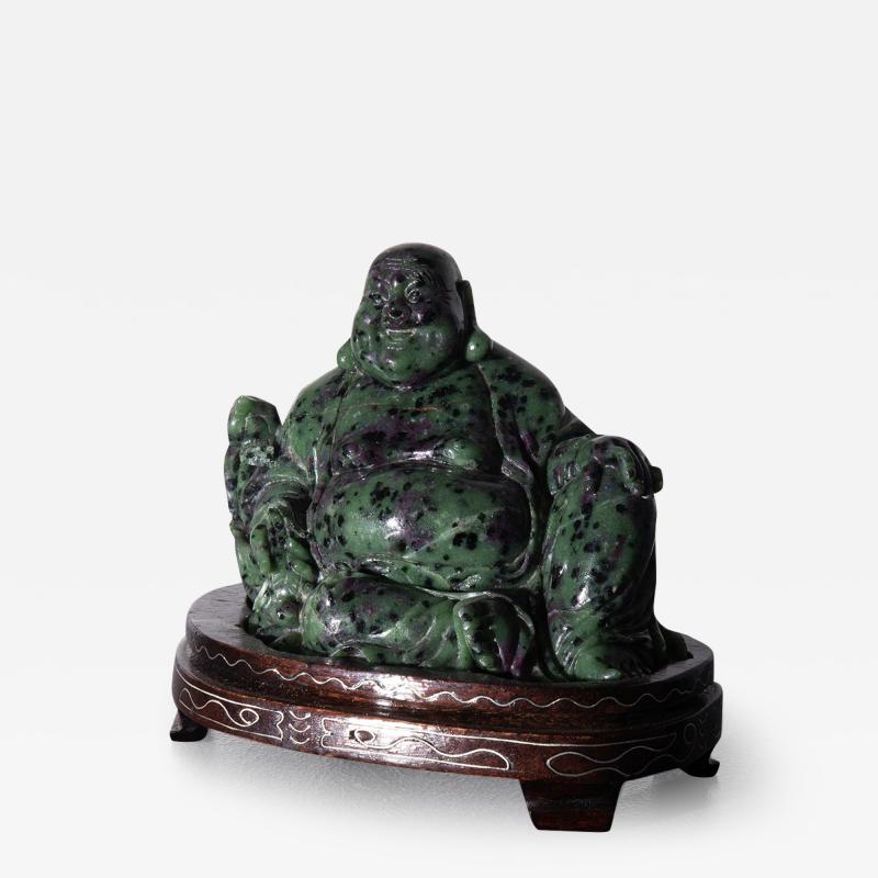 Budai Buddha in speckled jade