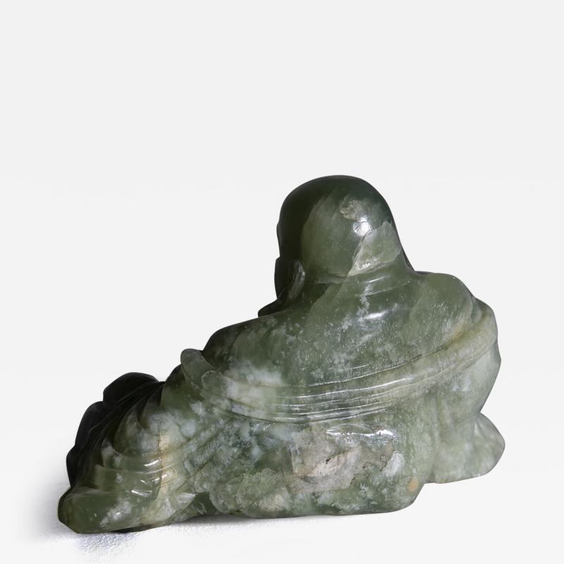 Buddha statuette in green jade