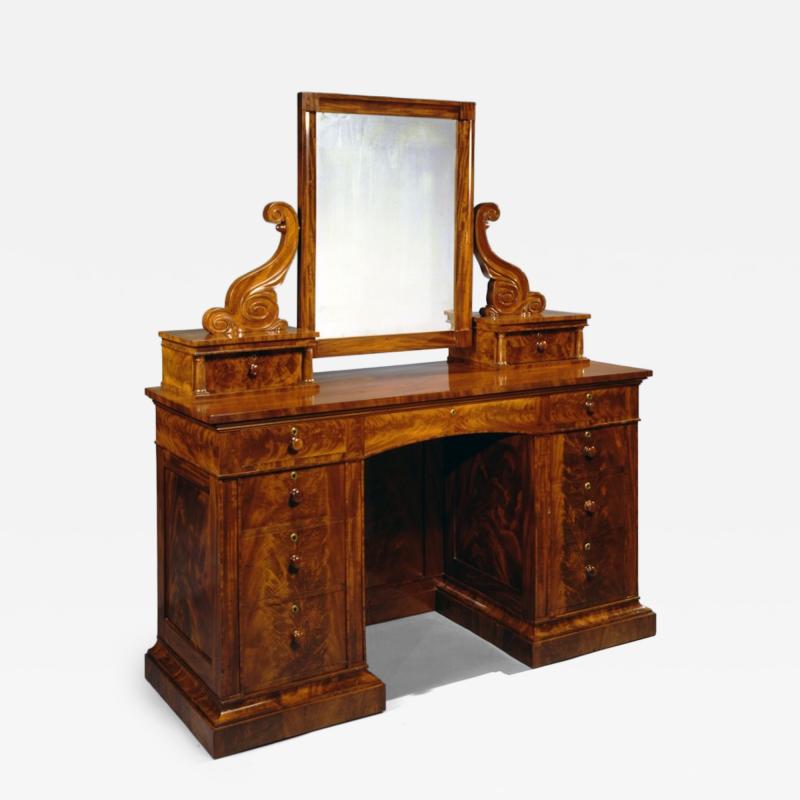 Bureau with Attached Mirror