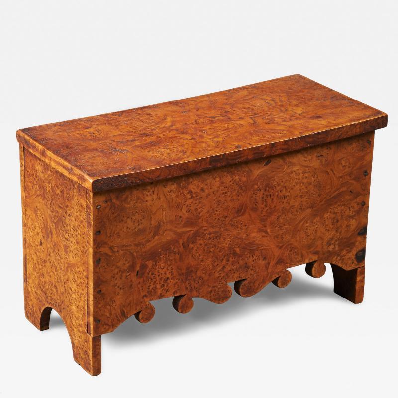 Burl Maple Miniature Six Board Blanket Chest