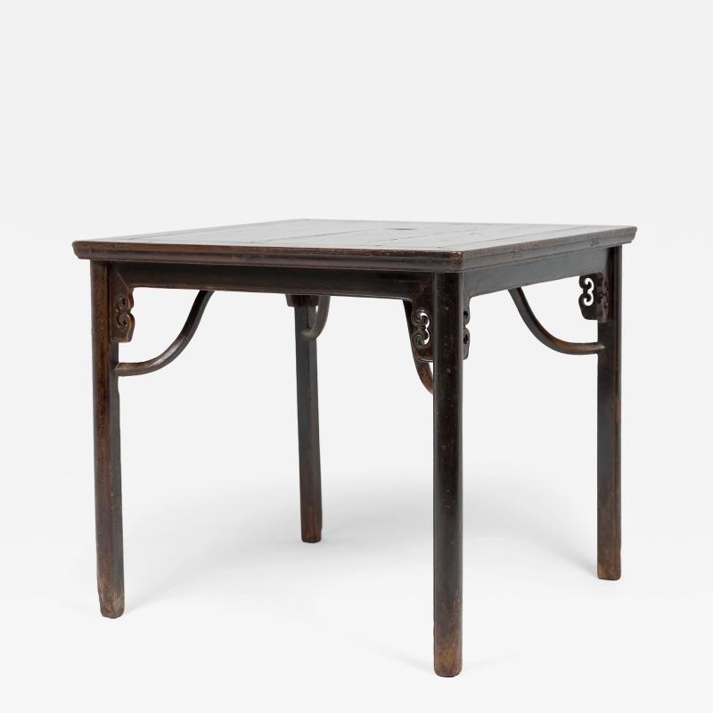 Burl Top Game Table with Cloud Spandrels