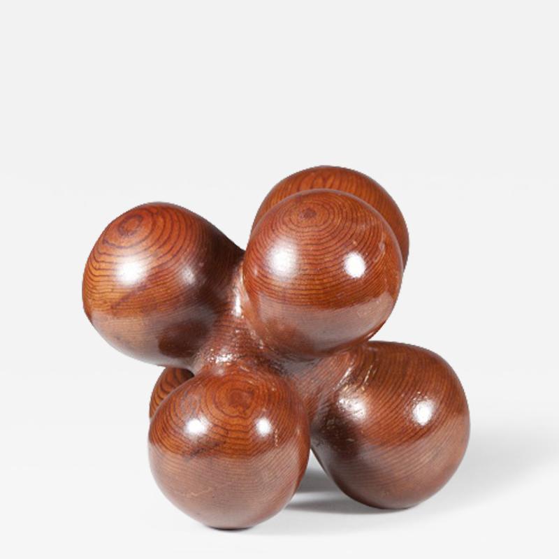 Burl Wood Atomic Sculpture