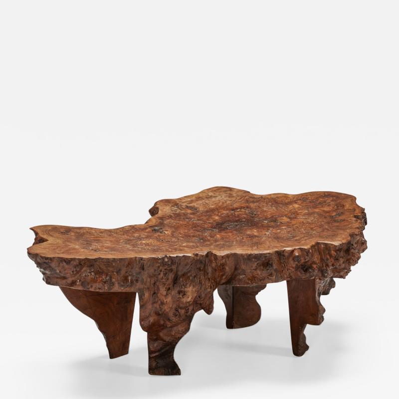 Burl Wood Coffee Table Wabi Sabi 1850s