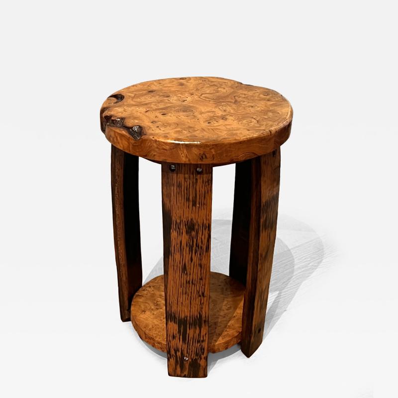 Burl wood side table France 1950