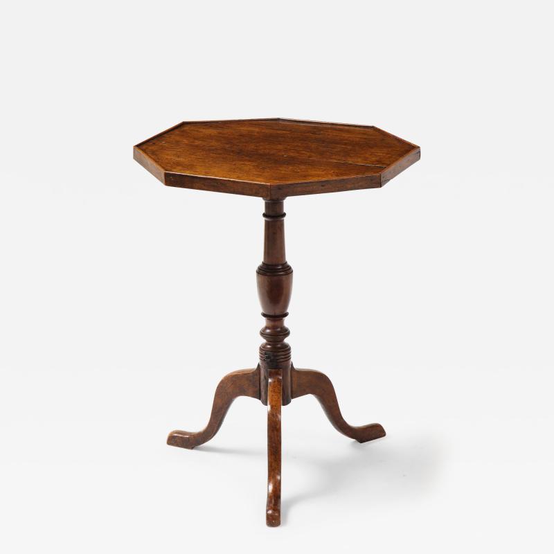 Burlwood Octagonal Tripod Table