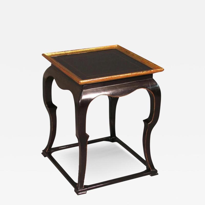 Burton Ching Ming Style Black Lacquer Side Table