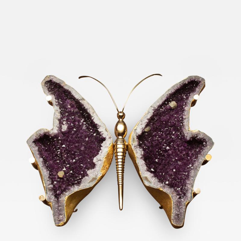 Butterfly Amethyst Geode Coffee Table