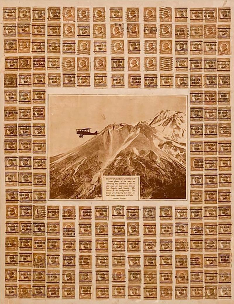 C 1910 Stamp Art Collage American