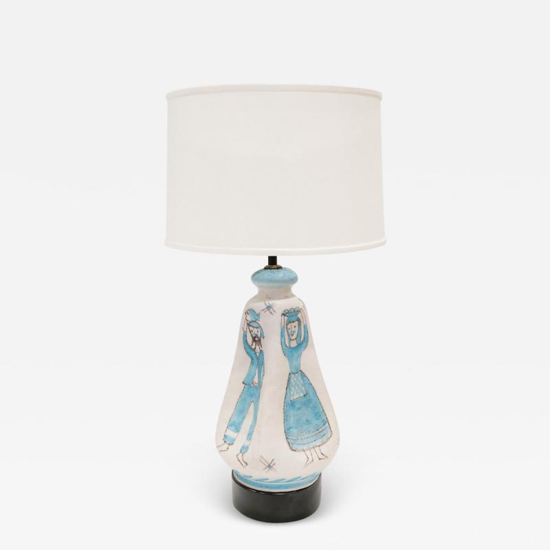 C A S Ceramiche Artistica Solimene Vietri Chic Italian Ceramic Table Lamp with Beautiful Colors and Glazes 1950s