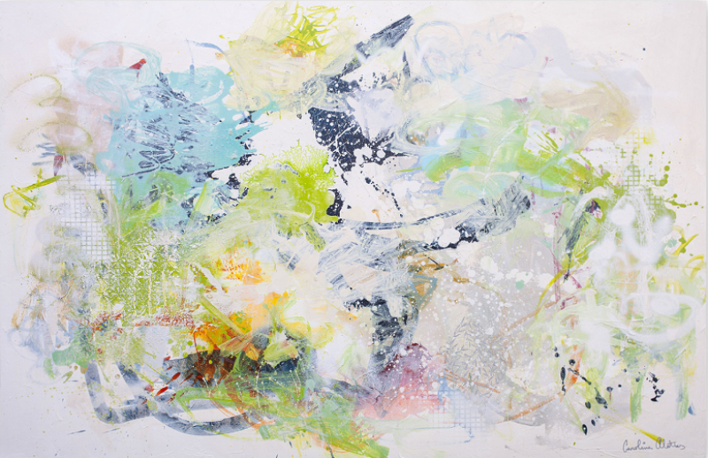 CAROLINA ALOTUS Tender greens Abstract Painting 2022