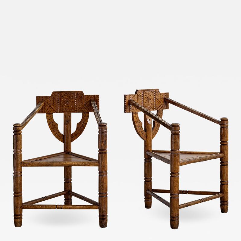 CARVED NORDIC MONK CHAIRS