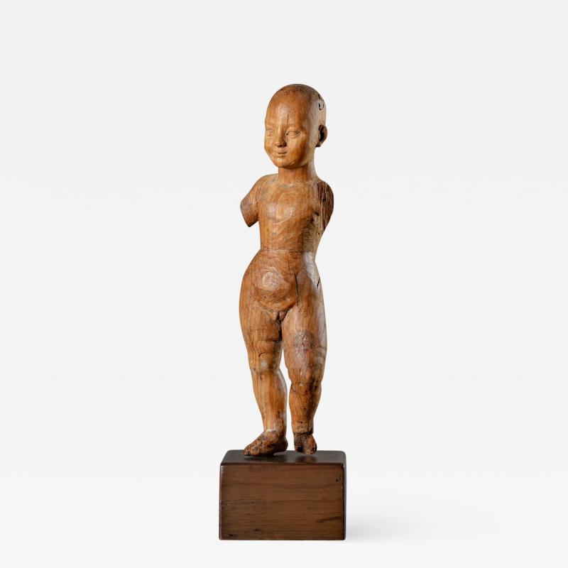 CARVED WOOD STANDING CHILD