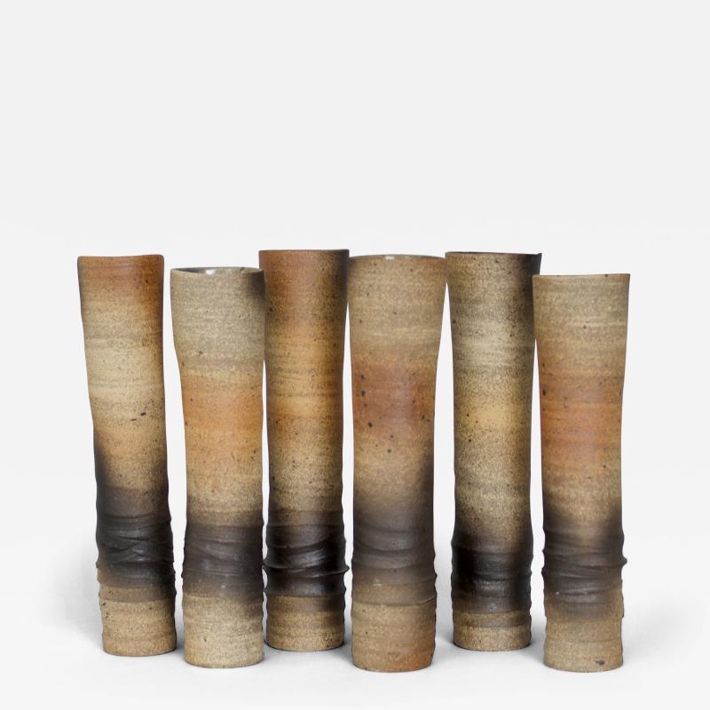 CERAMIC VASES ATELIER PELAGRES WOOD FIRE JEAN PAUL AND SUZY BRENET SIGNED AP