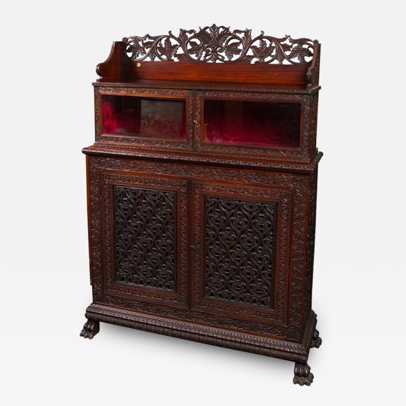 CH 24 Fine William IV Period Anglo Indian Rosewood Cabinet