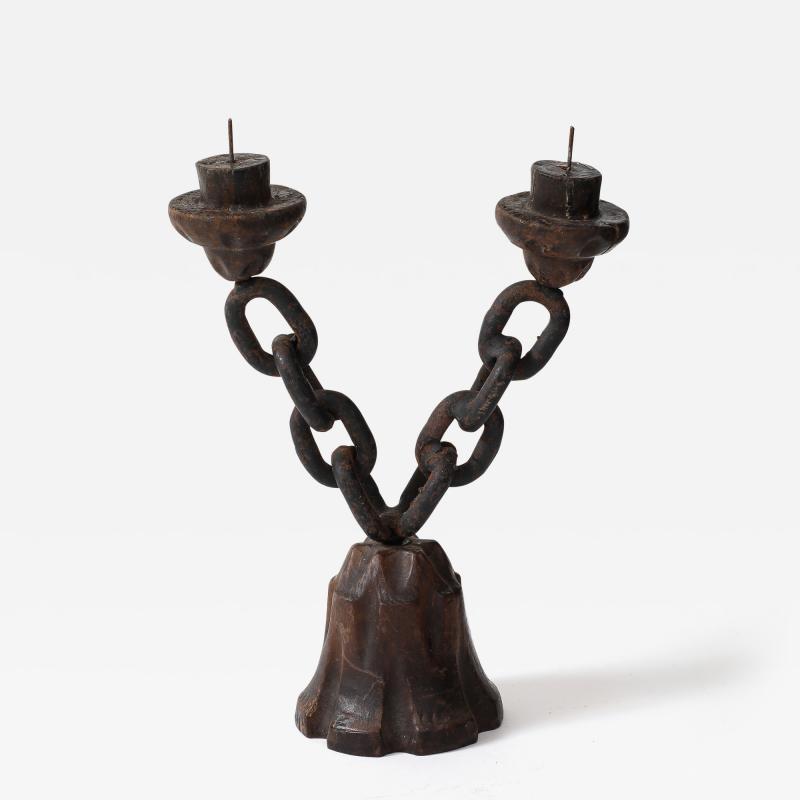 CHAIN LINK CANDLESTICK HOLDER