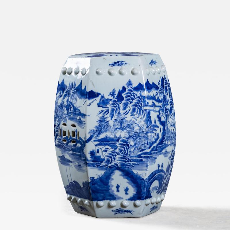 CHINESE BLUE WHITE GARDEN SEAT