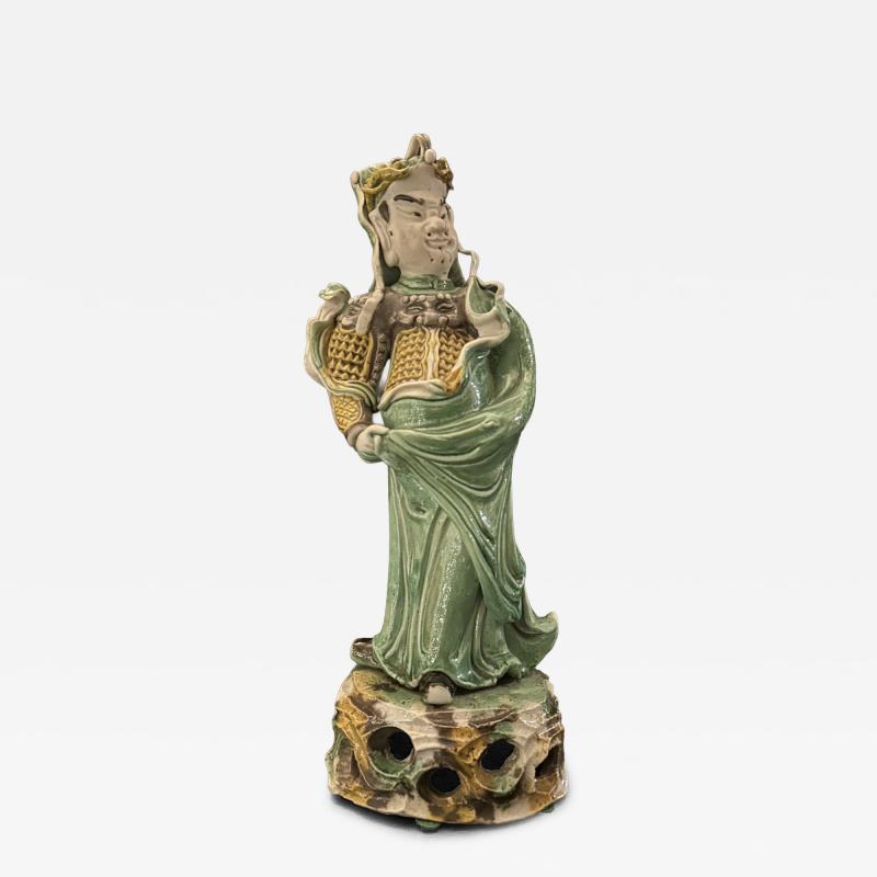 CHINESE FAMILLE VERTE BISCUIT PORCELAIN FIGURE