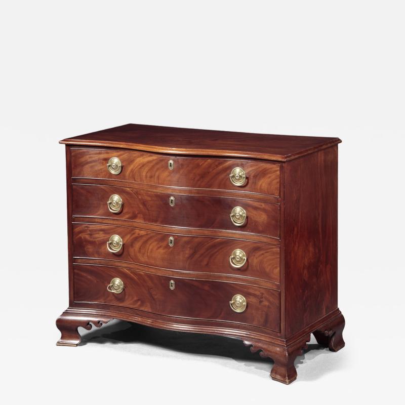 CHIPPENDALE CHEST OF DRAWERS WITH DOUBLE SCROLLED FEET