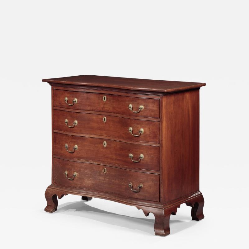 CHIPPENDALE OXBOW CHEST OF DRAWERS
