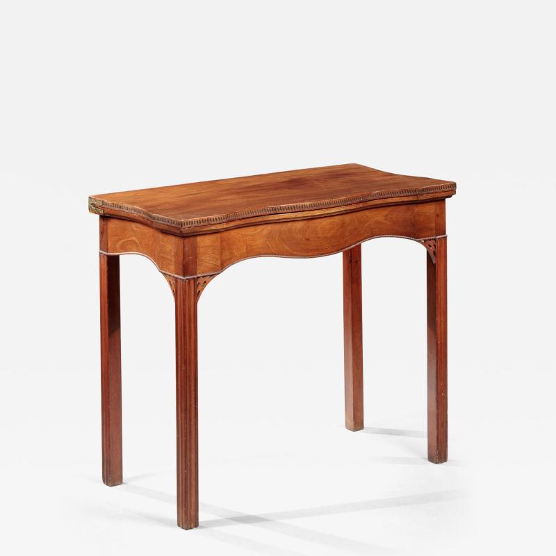 CHIPPENDALE SERPENTINE CARD TABLE